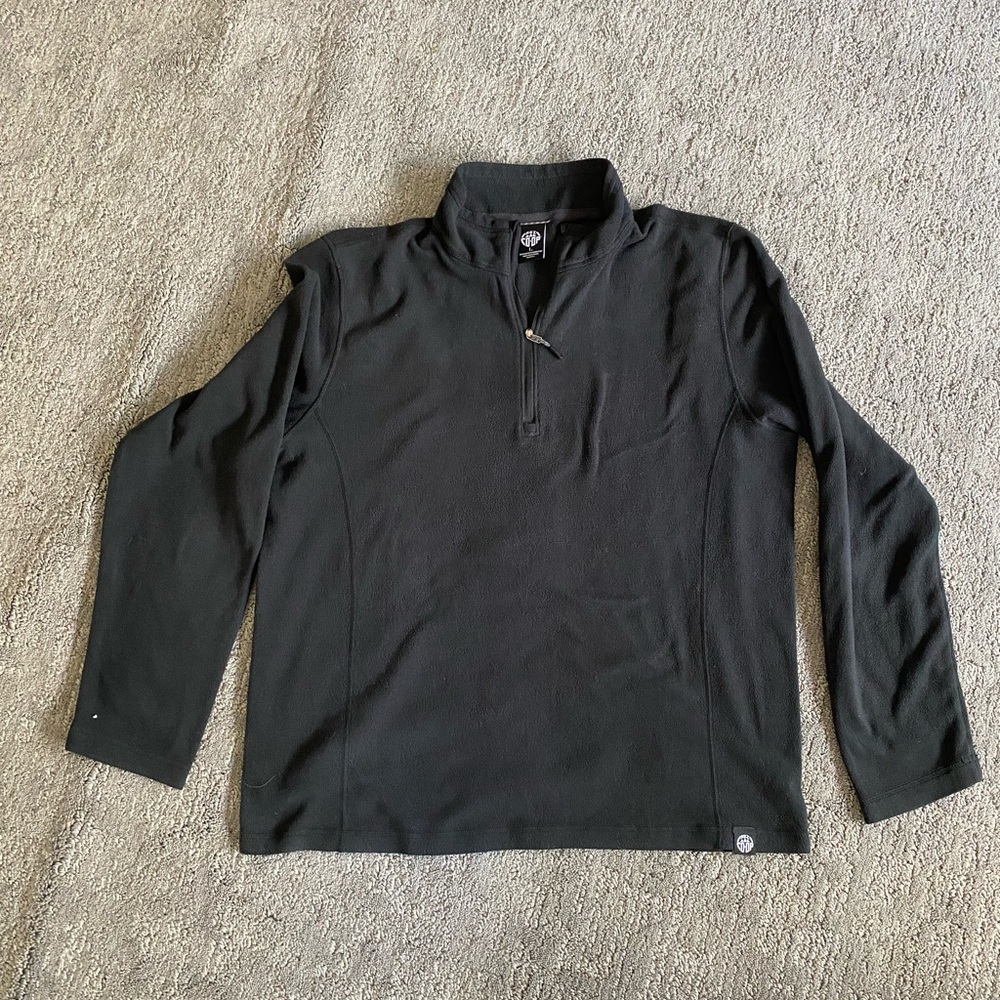 REI Coop Black Men's Fleece Pullover Quarter Zip Outdoor Wear Sweater